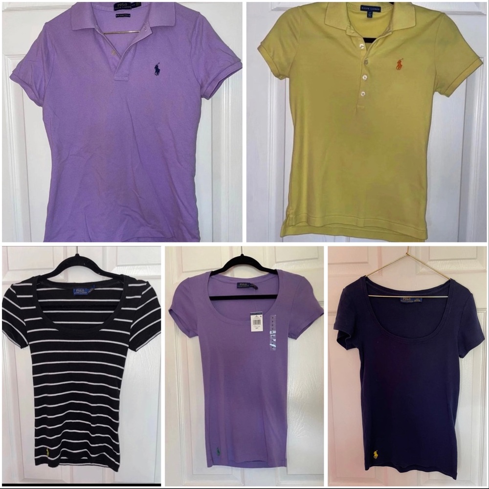 Lot of 5 Polo Ralph Lauren womens t-shirts and polos